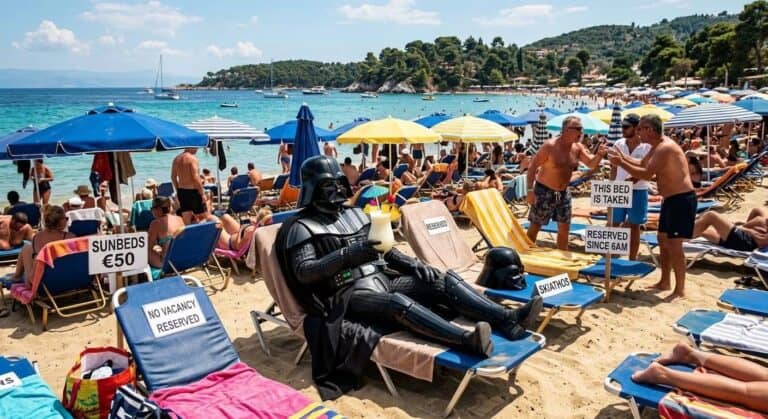 «Sunbed Wars» στη Σκιάθο: Η μάχη για μια ξαπλώστρα φουντώνει