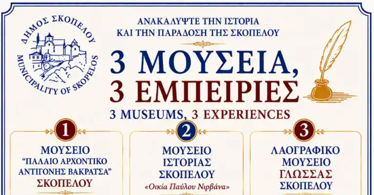 Έναρξη λειτουργίας των Μουσείων του Δήμου Σκοπέλου για το καλοκαίρι 2026